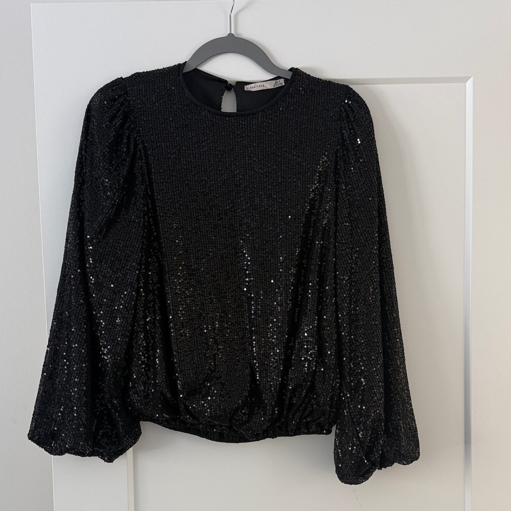 Black Tape Black Sequin Top